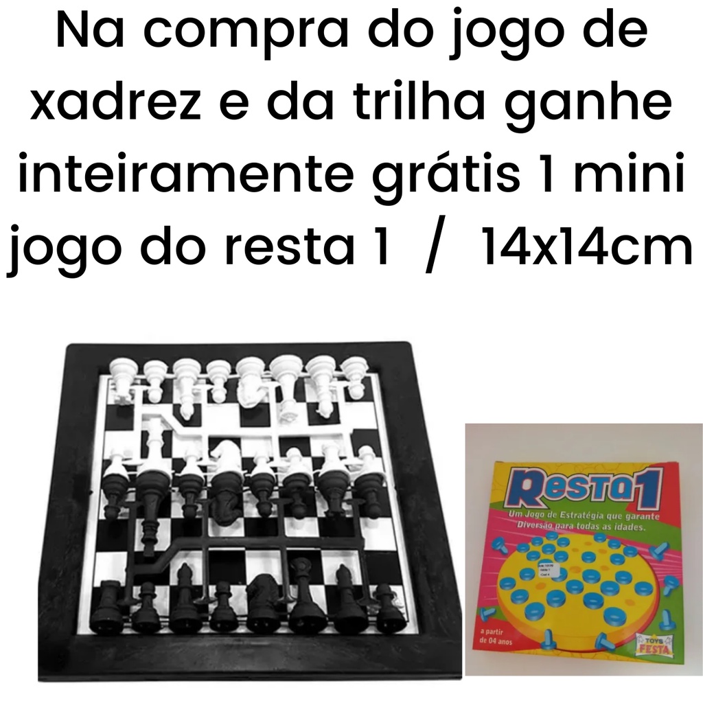 Jogo De Xadrez E Trilha 2x1 Todo Em Plástico / O Jogo Da Trilha Tem Que Ser  Jogado Com as Peças do Xadrez. 2 Jogadores.