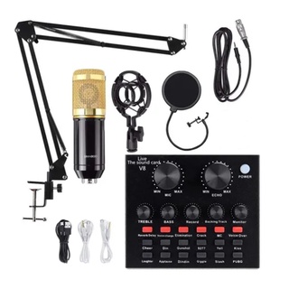 Kit Microfone Condensador Para Estúdio Lotus + Placa De Som Interface De Áudio