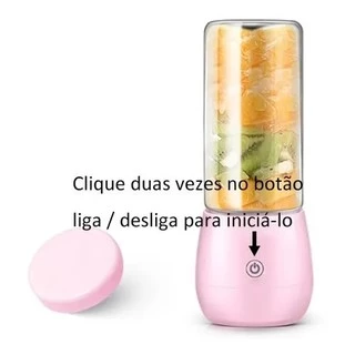 Mini Liquidificador Portátil Vidro 6 Lâminas Suco Gelo 450ml