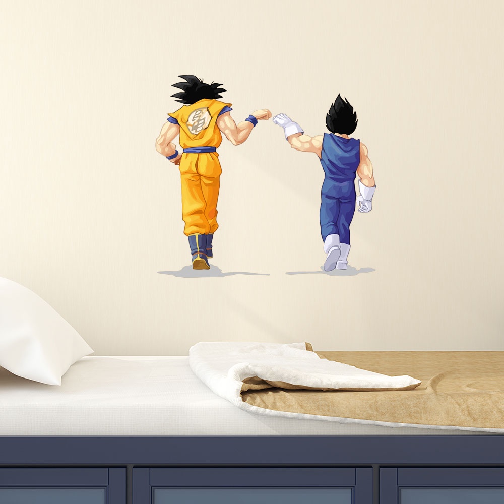 Adesivo de Parede Goku e Vegeta Super Sayajin - EG 83x98cm