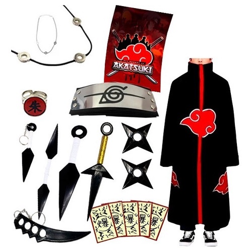 Capa Manto Akatsuki Barato Infantil Itachi Cosplay Nuvem Vermelha