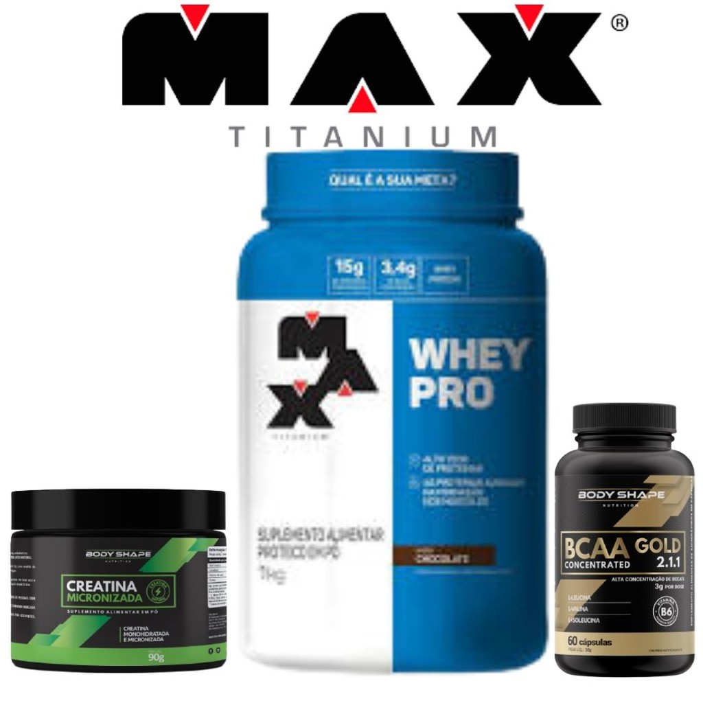 Whey Protein Max Titanium+Creatina+Bcaa