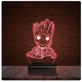 Abajur Luminária Acrílico Led - baby groot 01
