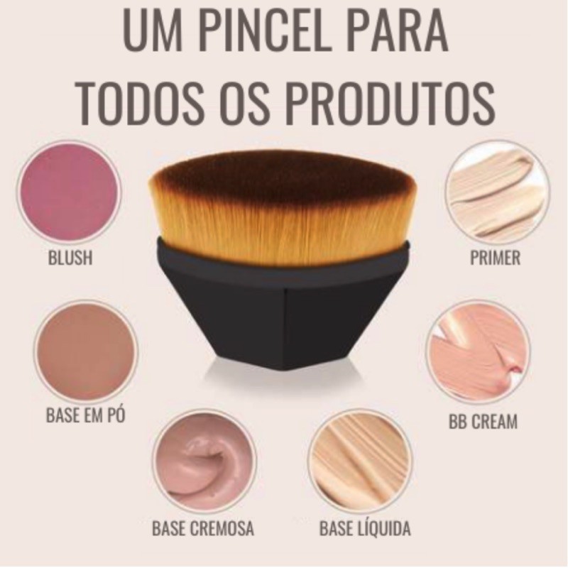 Pincel Kabuki Hexagonal para maquiagem base, bb cream e po - tipo Flawless  | Shopee Brasil