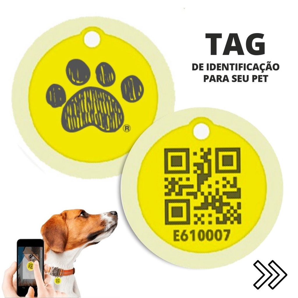 Tag Tenho Dono - Medalha de Identificação Animal QR CODE