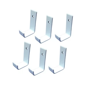 Gancho De Parede De Ferro Estilo Industrial 4x7cm Branco 6pç