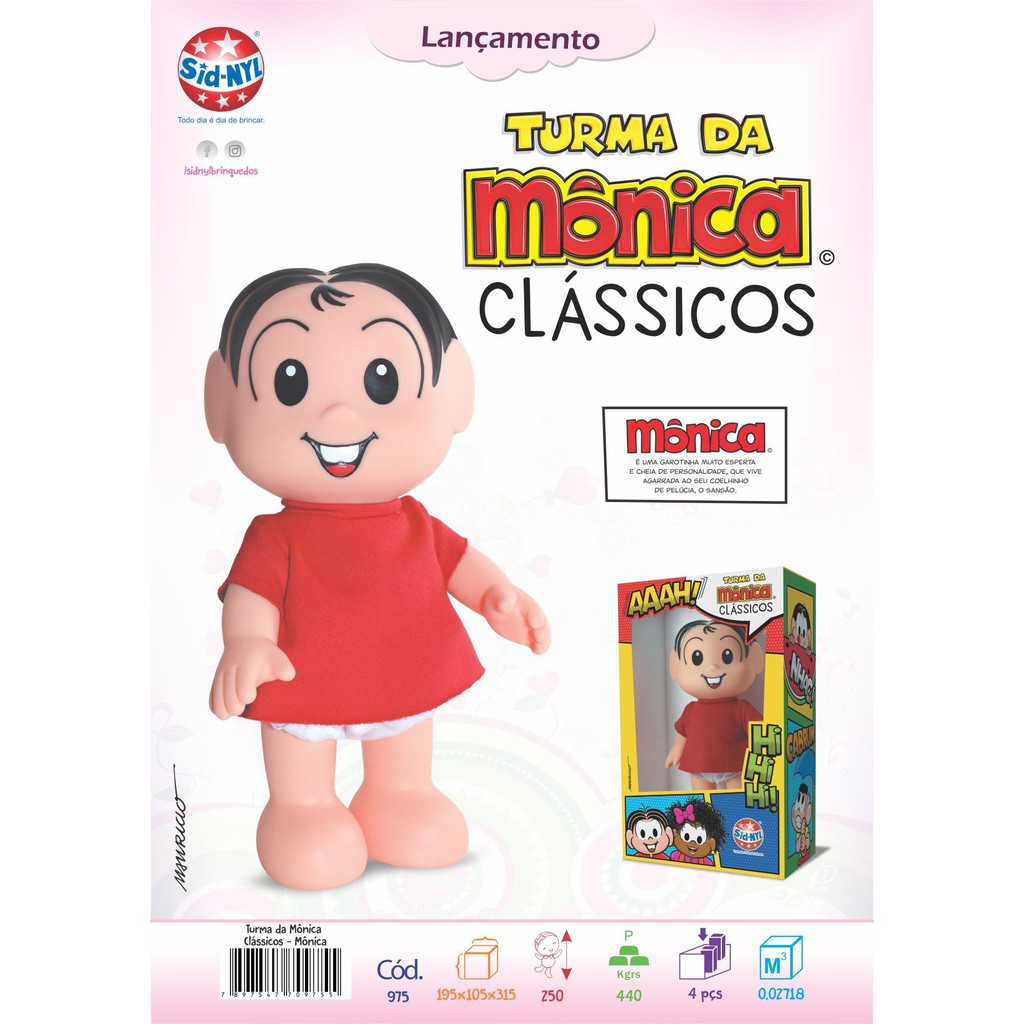 Boneca Mônica 25cm Sidnyl Original Mônica Clássica Hihihi Shopee Brasil 9857