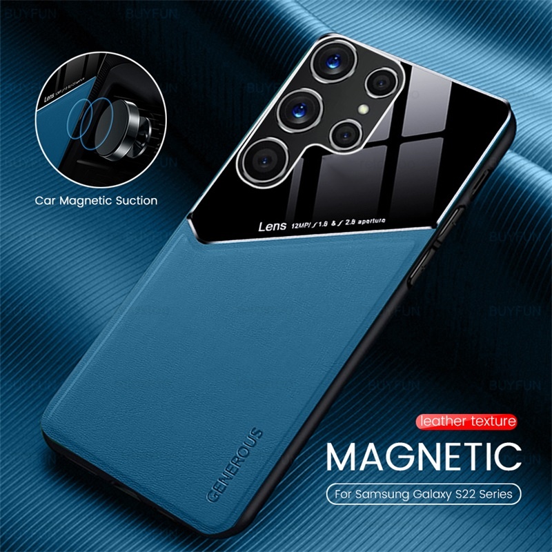 Novo Estojo Magnético Para Carro De Couro Samsung Galaxy S20 FE S23 Plus S22 UItra S23 UItra S21 S22 S23 Capinha Samsung S21 FE TPU Capa Macia À Prova De Choque