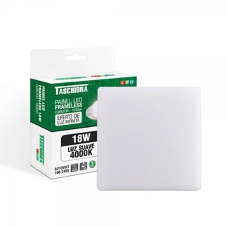 Painel de Led Taschibra Frameless Quadrado Embutir 18W Bivolt 4000K Neutro Suave