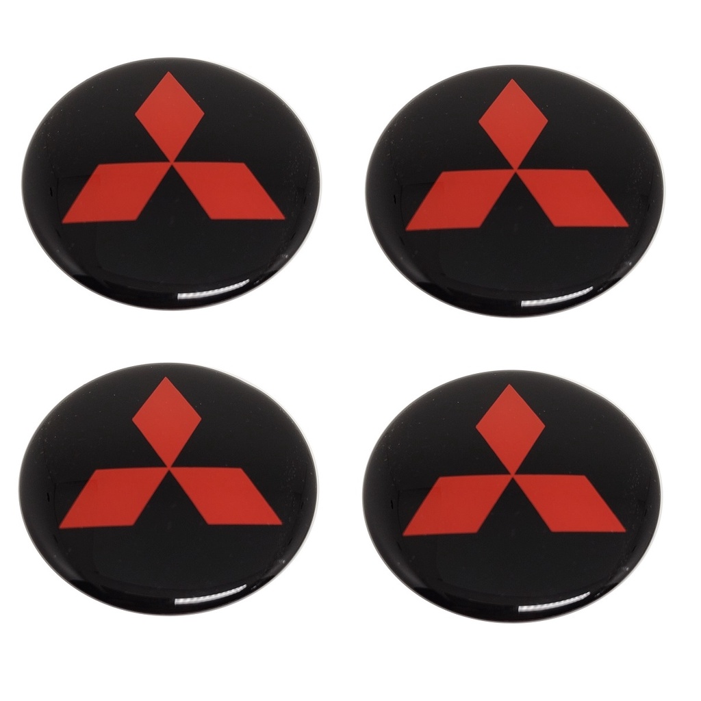 Jogo Emblema Logo Adesivo Centro De Roda Mitsubishi 58mm Shopee Brasil