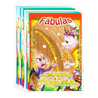 Kit C/ 24 Livrinhos - Coleções Clássicos Divertidos + Fábulas + Fazendinha do seu Lobato