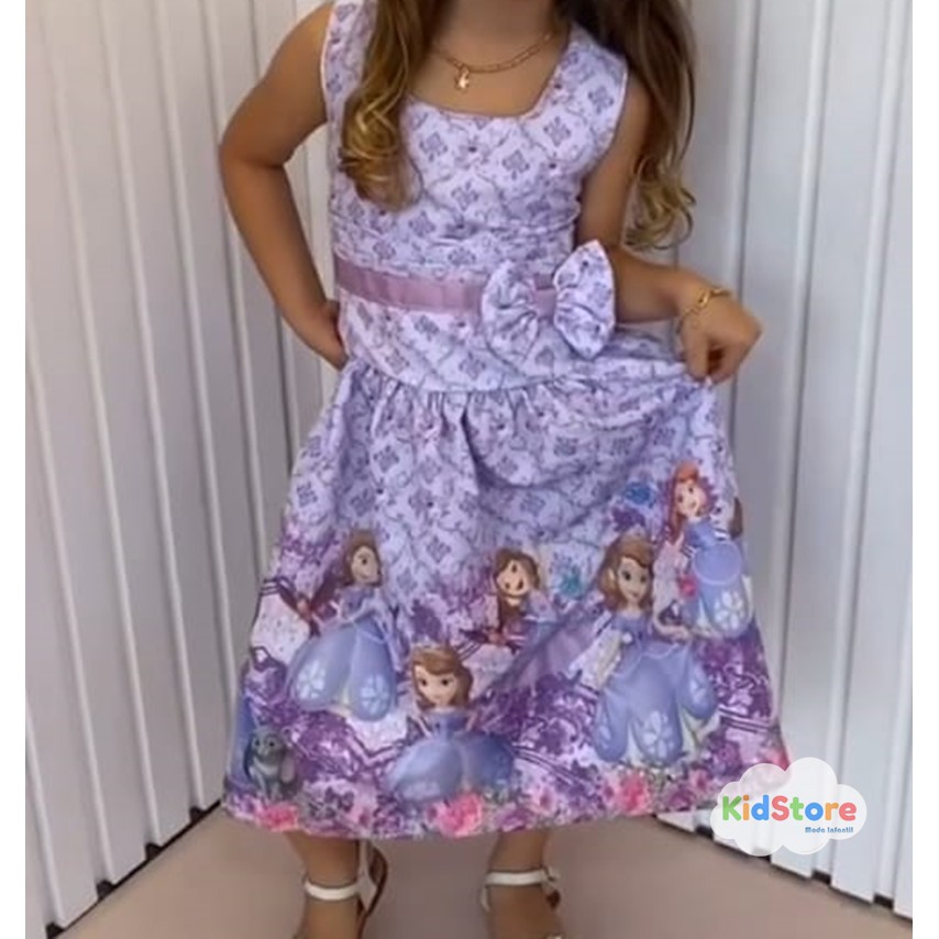 Vestido Infantil Princesa Sofia Lilás