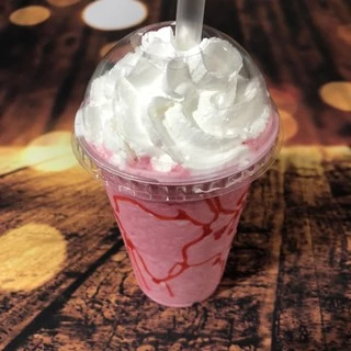 100 copo Milk-shake com tampa bolha com furo 300 ml pp ( chocobraz )//