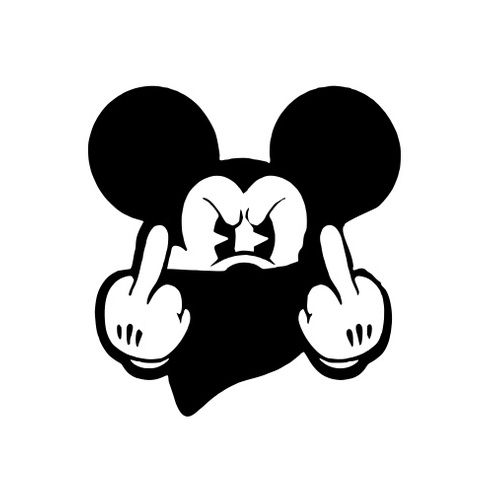 Mickey Mouse Adesivo Hop Gangster Dedo Médio Grafite para carro