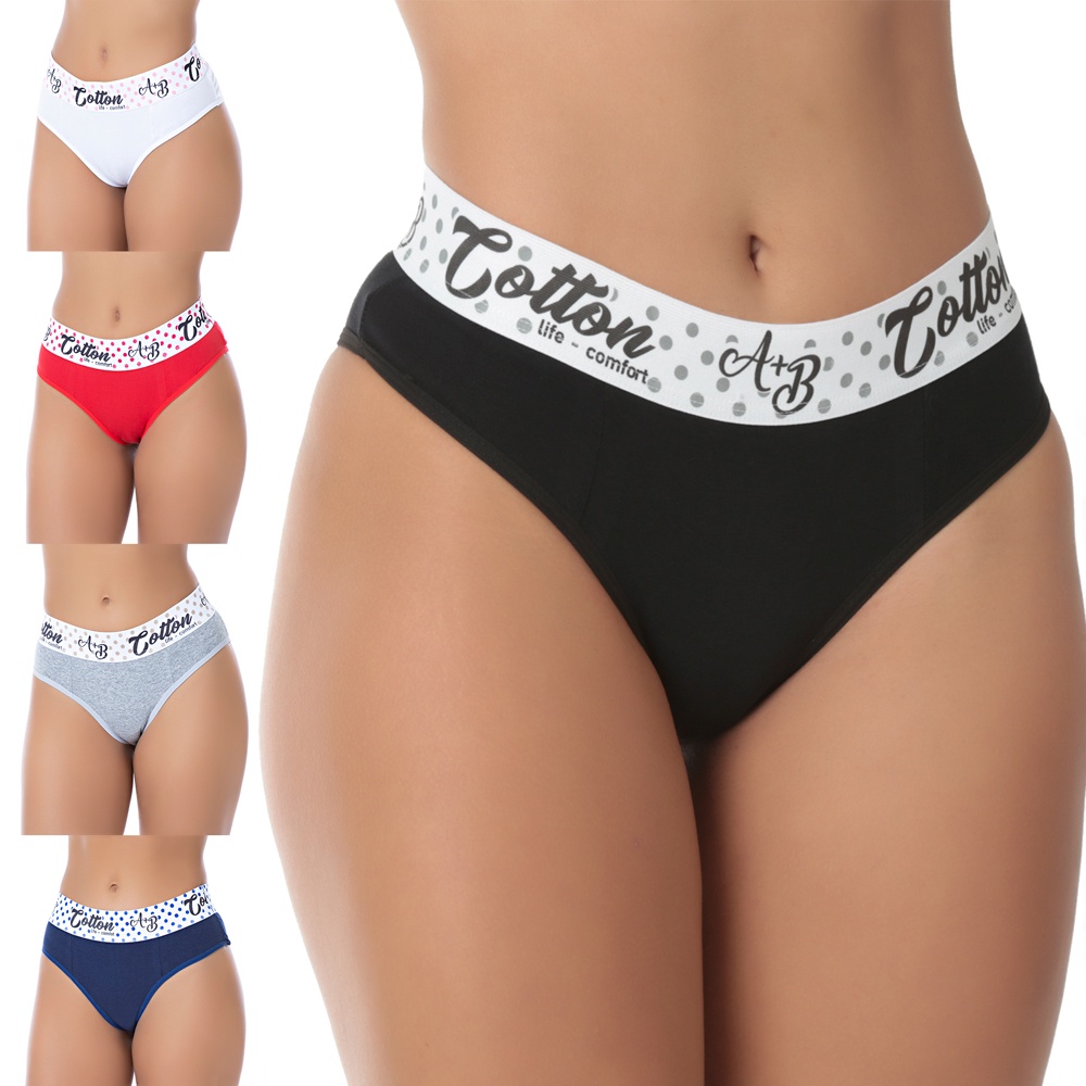 Kit 10 Calcinhas Algodão Conforto Cintura Alta A+b