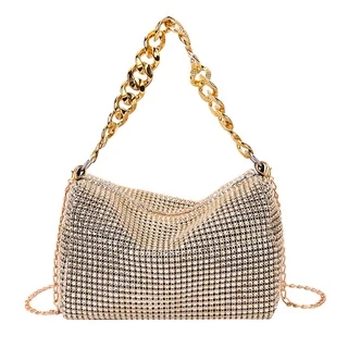 Crazy Bag 2023 nova bolsa feminina bolsa de ombro coreana tendência da moda bolsa carteiro de diamante brilhante bolsa de nicho bolsa de corrente