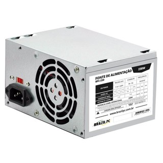 Fonte Atx Pc 230w Real BrazilPC Bpc-230 24 Pinos Bivolt Com Garantia