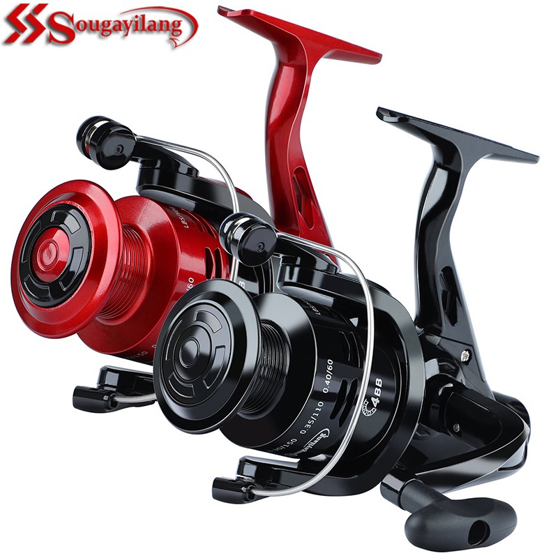 Carreto De Pesca Sougayilang Modelo 4000 4BB Relação Engrenagem 5.2 : 1 : Preto