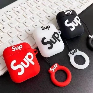 Capa Protetora Flexível De Silicone/Fosca/Anti-Impacto/Marca de luxo Sup Bluetooth Case Para Apple iphone AirPods 1/2/3/Pro 2