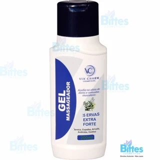 Gel Massageador 5 Ervas Via Charm Cosméticos Extra Forte Alivio da Dor