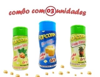 Tempeiros Popcorn - Sabor Manteiga, Cebola e Salsa e Ervas Finas - 3 unidades