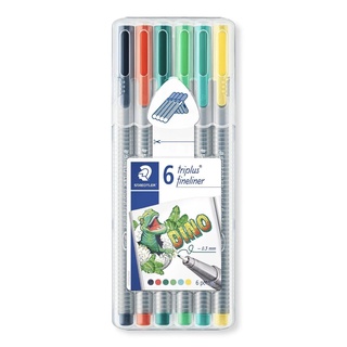 Caneta STAEDTLER Triplus Fineliner 334 Dino Colours c/ 6 Unids