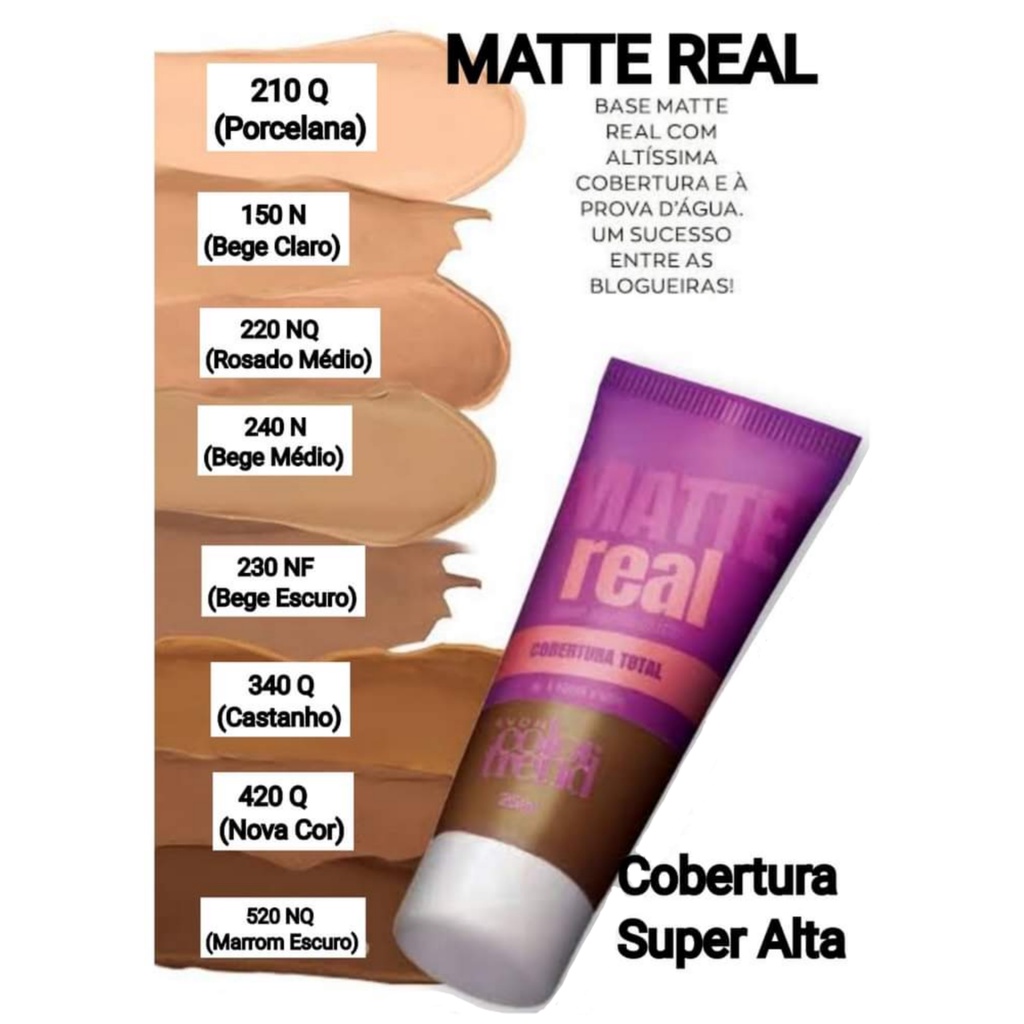Base Líquida Matte Real Avon Color Trend 20 ml cada Várias Cores ...