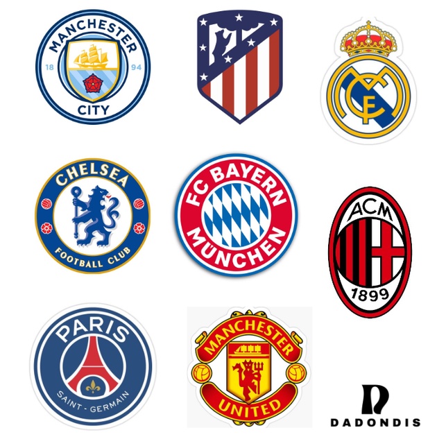 Cartela Pack de Stickers Time /Adesivos para Carro, moto, caderno, etc ...