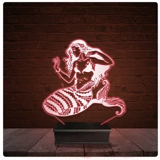 Abajur Luminária Acrílico Led - Sereia Mar