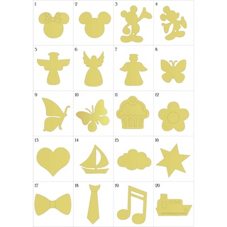 Apliques Acrílico Espelhado - Mickey e Variados