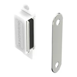 Fecho Ima Magnético Trinco Porta Armários 04 Unidades Branco