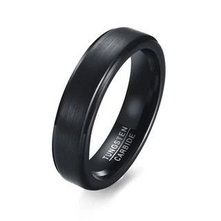 Vnox Unisex Básico 5mm Preto Anel De Carboneto De Tungstênio Matte Finished Wedding Engagement Jóias