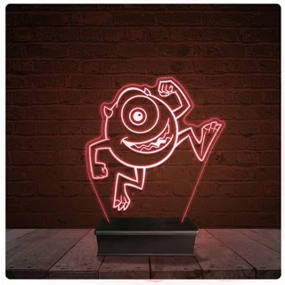 Abajur Luminária Acrílico Led - monstros sa mike wazowski