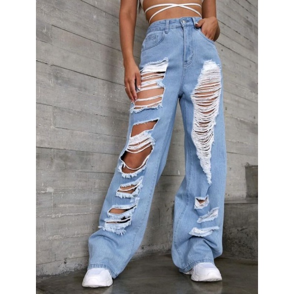 Calca jeans hot sale larguinha