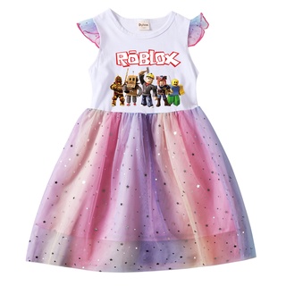 ROBLOX-Vestido de princesa manga curta feminino, roupa de criança, vestido  de festa, roupa de verão, novo, quente - AliExpress