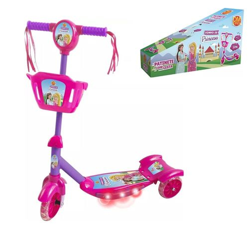 Patinete Infantil Criança Com Luz e Som 3 Rodas - Pink e Roxo - A Colorida  Utilidades