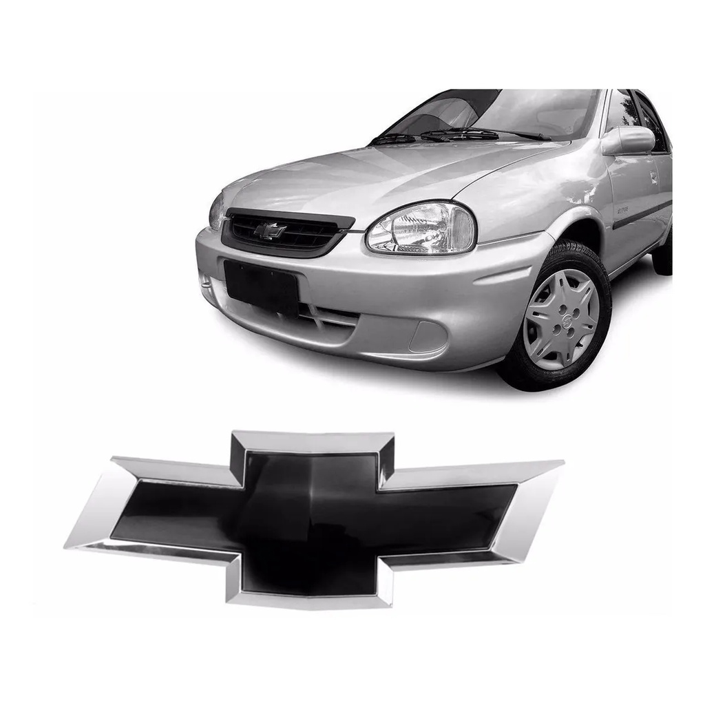 Emblema Logo Gravata Preta Grade Corsa 2008/... Classic Vectra Hatch / Sedan 2006/... Black Piano