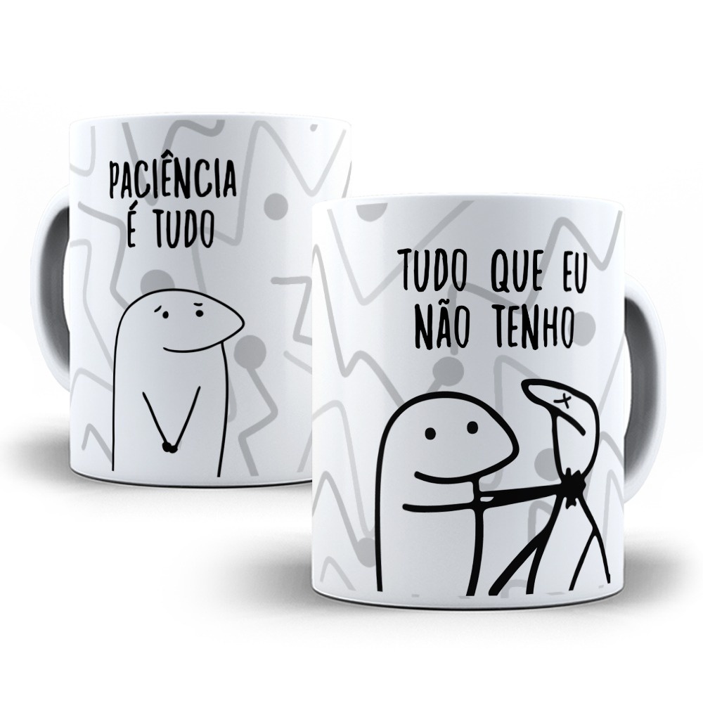 Caneca Nova Do Bentô Flork Meme Engraçado Paciência É Tudo!