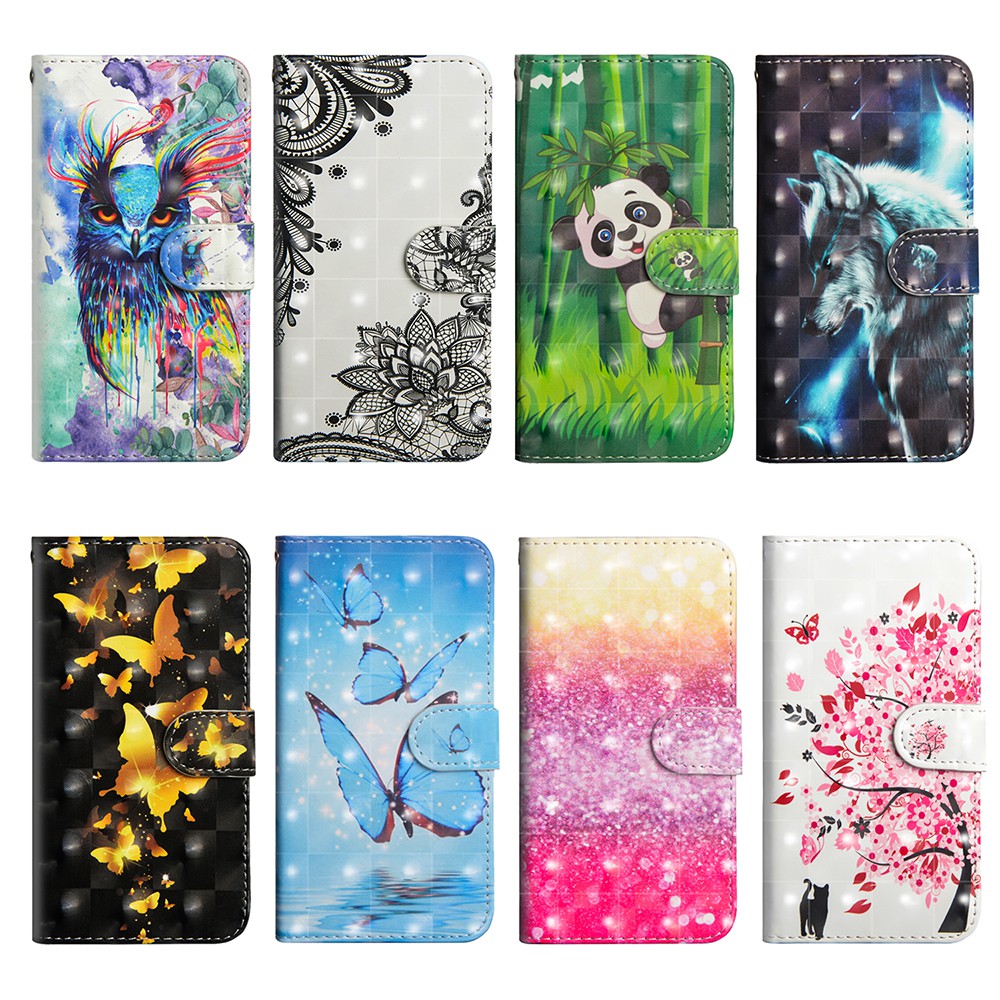 Estojo Para Telefone Motorola Moto G42 G52 G62 E22 E32 Capa Flip Back 3D Pintada Em Couro