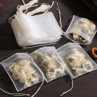 Sacos Filtrantes Descartáveis De 50 Pcs Para Infusor De Chá Filtros De Especiarias De Tecido Não-De Grau Alimentício Com Selo De Corda