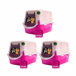 Combo com 03 banheiros para Gatos - Rosa - Durapet