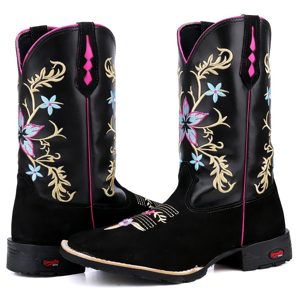 Bota texana feminina store bordada