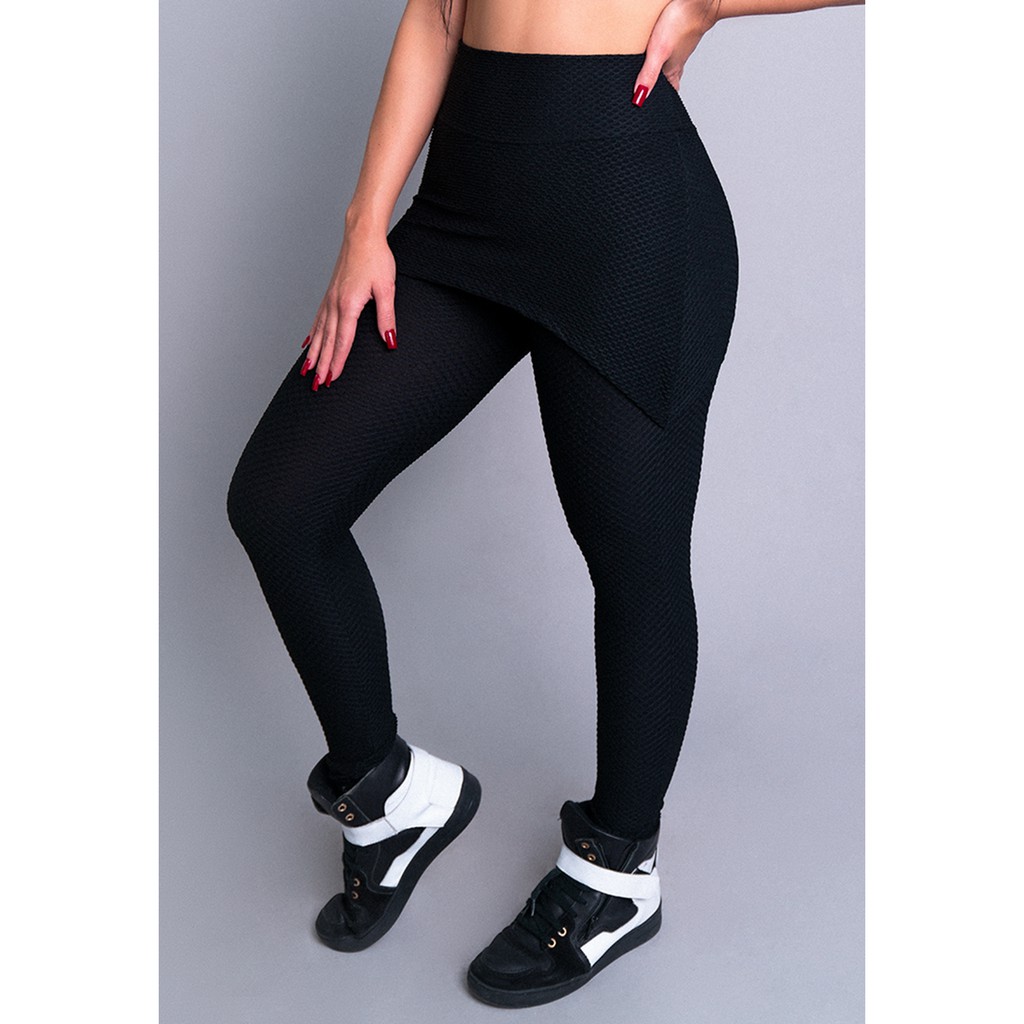 Calça Legging Bolha Cintura Alta Preto – MVB MODAS