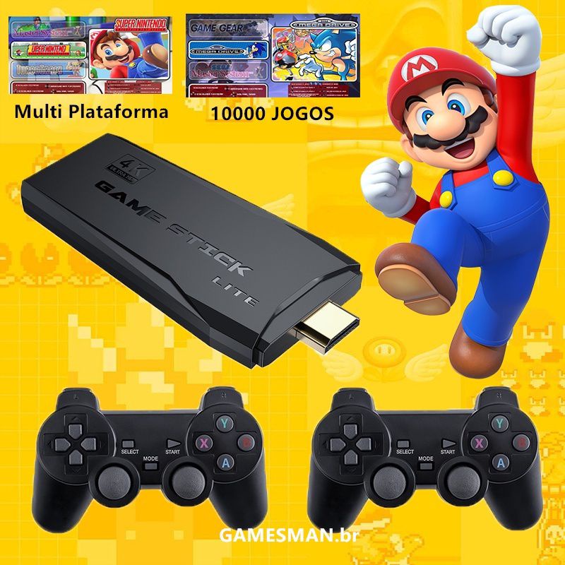 Video Game Stick 4k C/ 10mil Jogos* Taxa de Entrega Grátis em