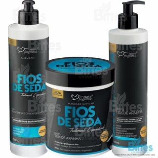 Kit Fios de Seda Suave Fragrance Efeito Teia Hidratação Nutrição Força Tratamento Profissional