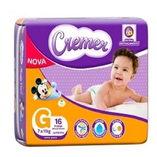 Fralda Cremer Disney Jumbinho Tamanho G 8 Pacotes com 16