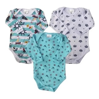 Body Bebê Manga Longa Enxoval 100% Algodão Roupinha de Bebê meninos e meninas