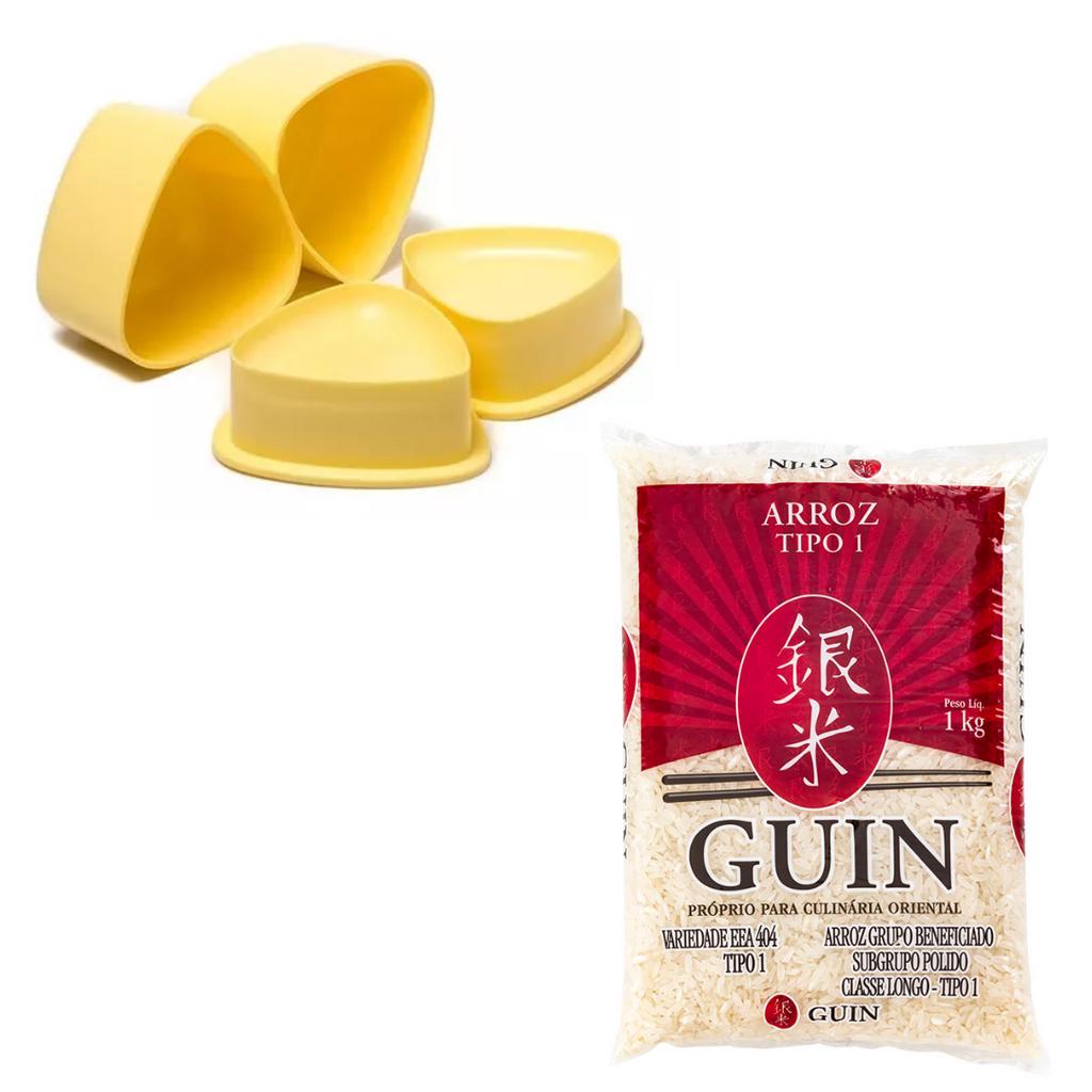 Kit 01 Arroz Japonês + 01 Forma Oniguiri Onigiri Kata Bolinho De Arroz molde