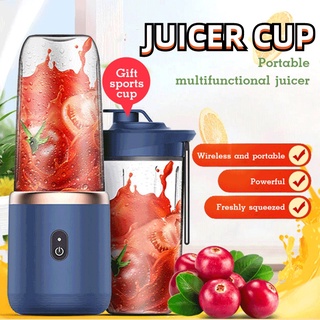 J&M 400ML Espremedor Elétrico Mini Liquidificador Portátil 6 Lâminas De Suco De Alimentos Misturador Leite Smoothie De Gelo