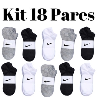 Combo com 18 pares de meias soquete invisível ou 9 pares curta